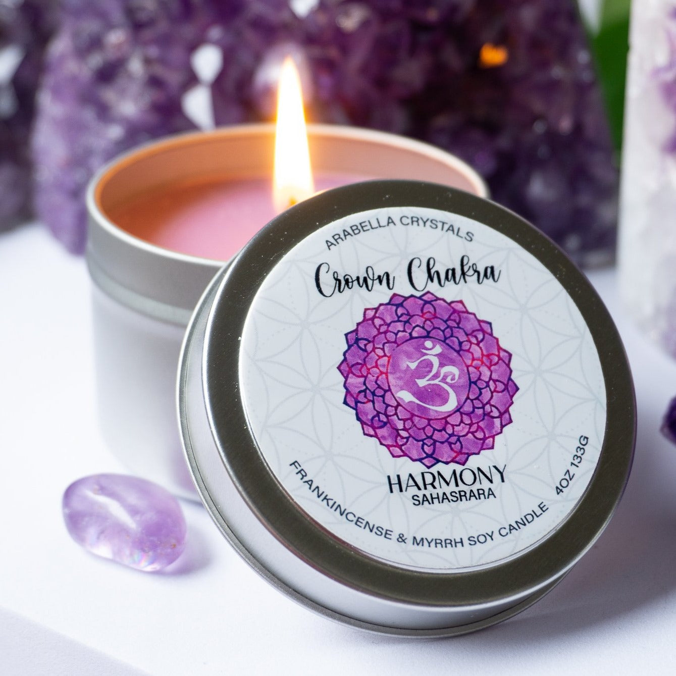 Crown Chakra Candle Tin