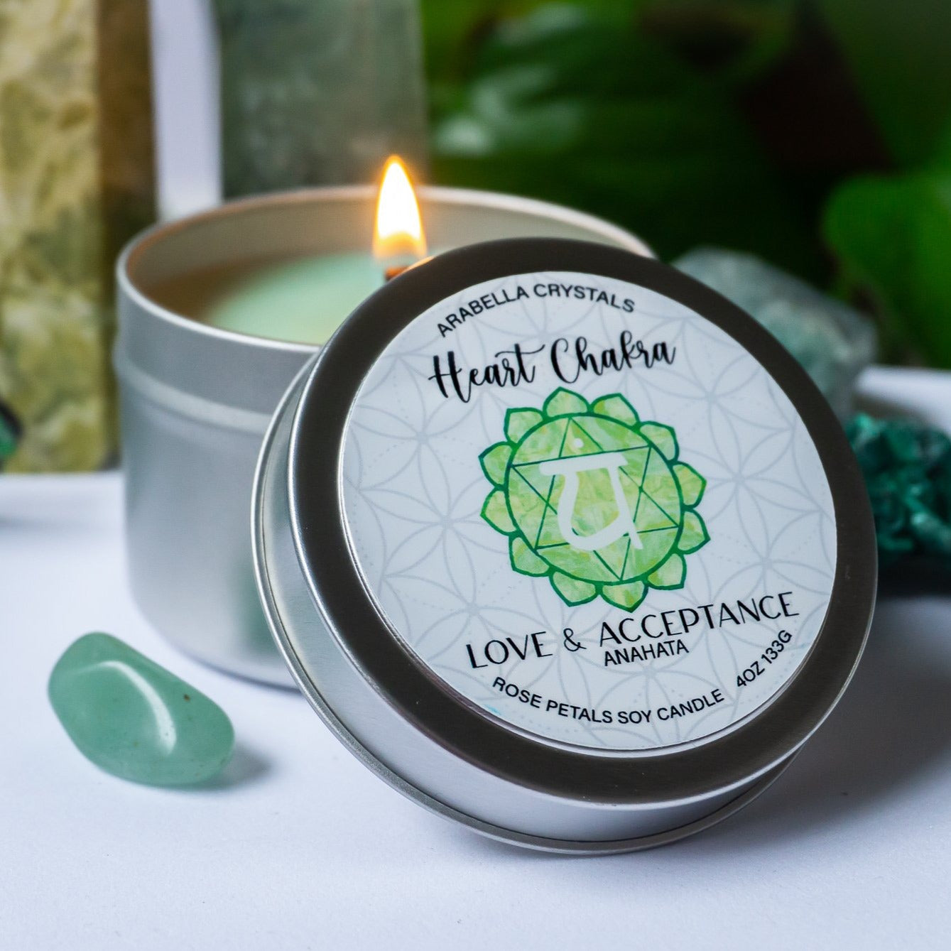 Heart Chakra Candle Tin