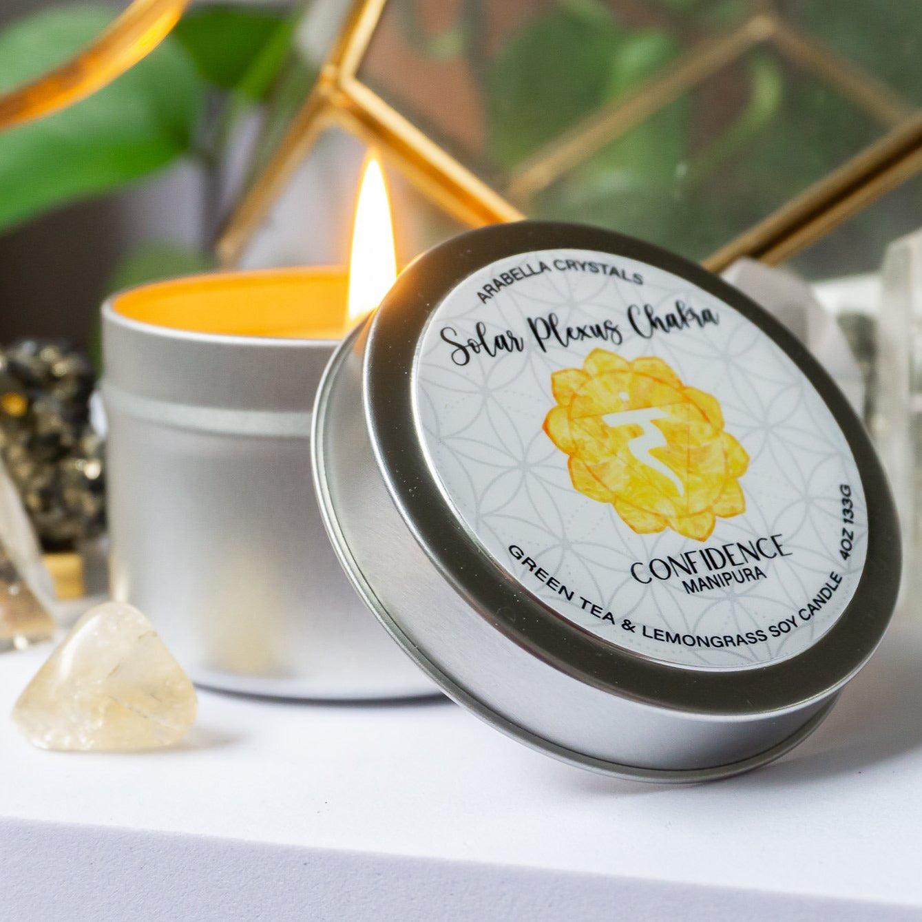 Solar Plexus Chakra Candle Tin