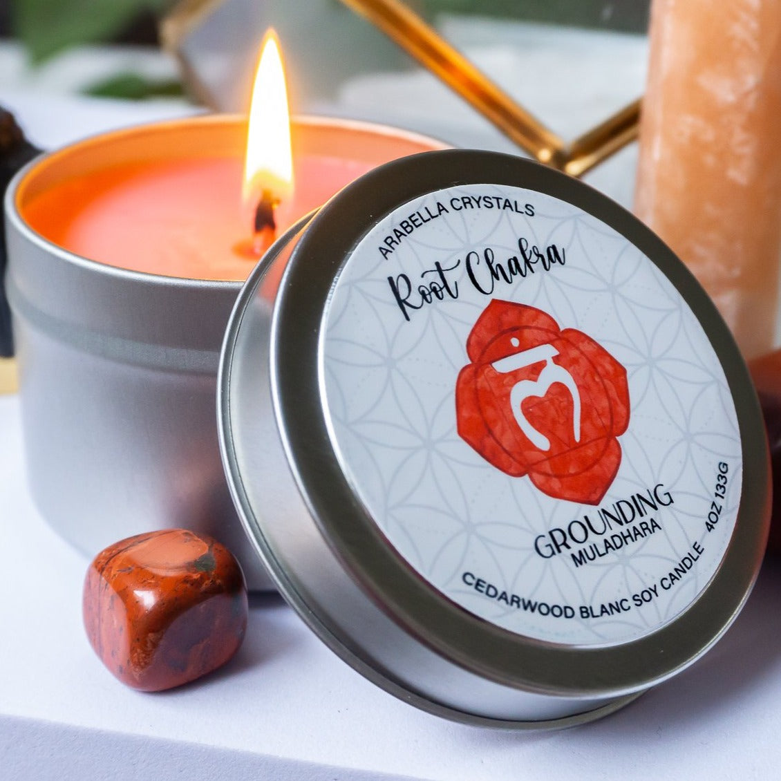 Root Chakra Candle Tin