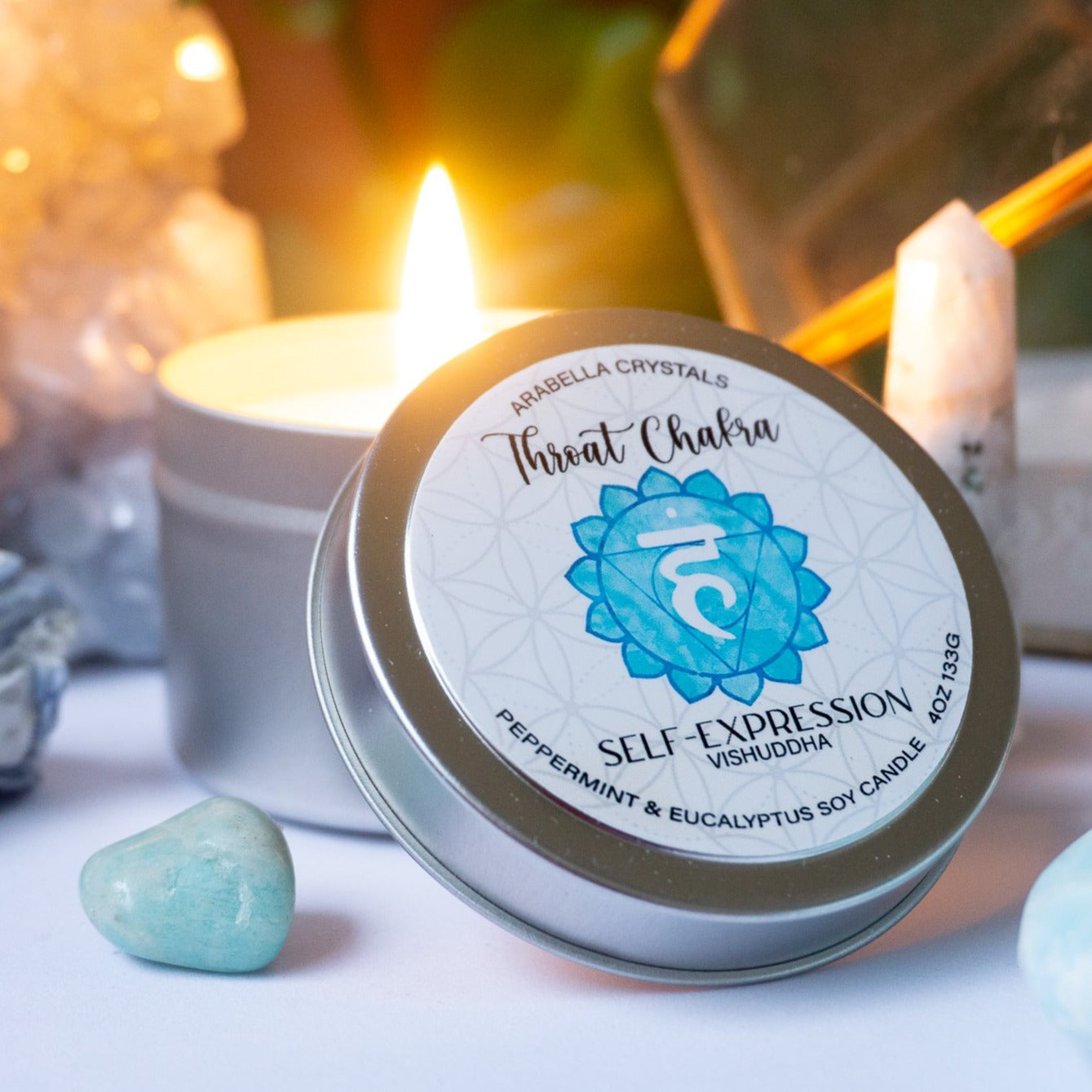 Throat Chakra Candle Tin