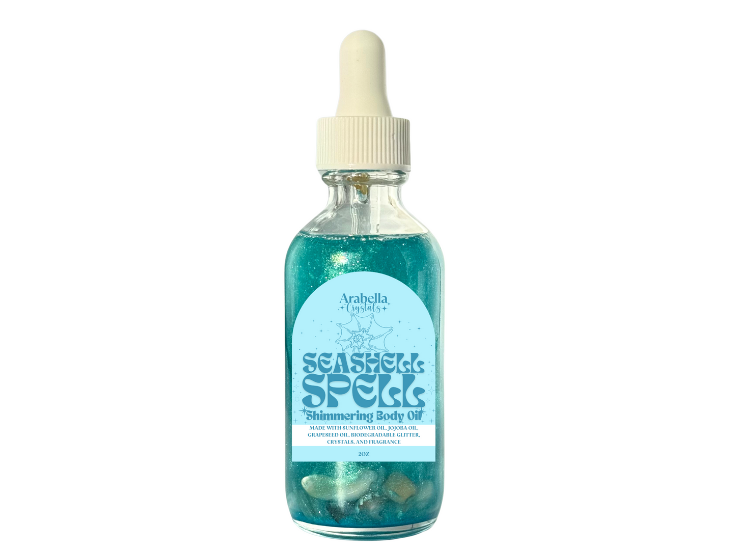 Seashell Spell – Crystal-Infused Shimmer Bath and Body Oil