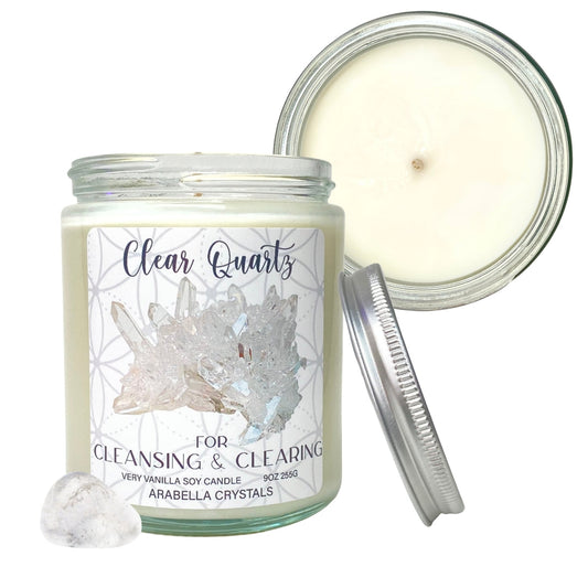 Clear Quartz Crystal Candle