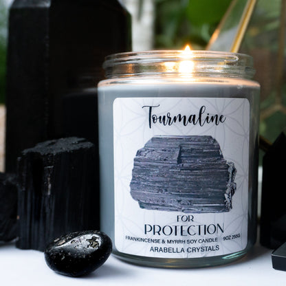 Tourmaline Crystal Candle