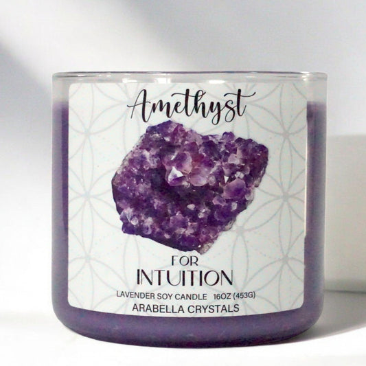 Amethyst Crystal 3-Wick Candle