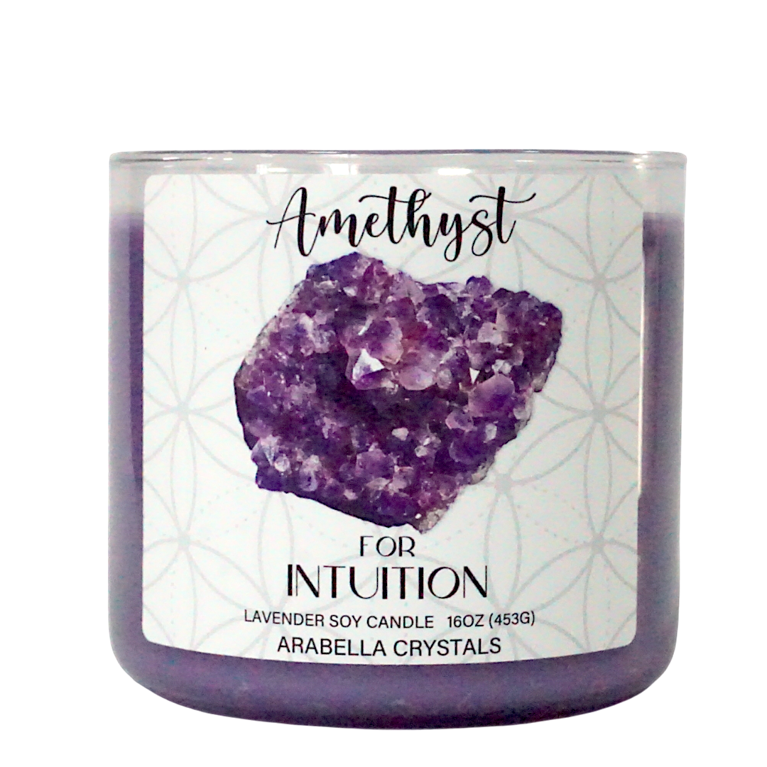 Amethyst Crystal 3-Wick Candle