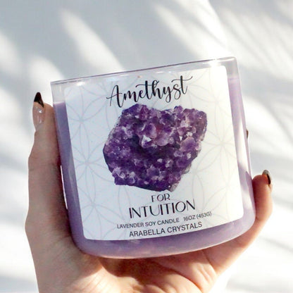 Amethyst Crystal 3-Wick Candle