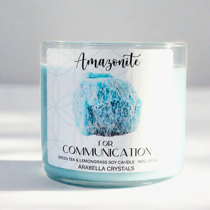 Amazonite Crystal 3-Wick Candle