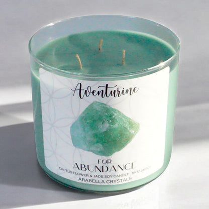 Aventurine Crystal 3-Wick Candle