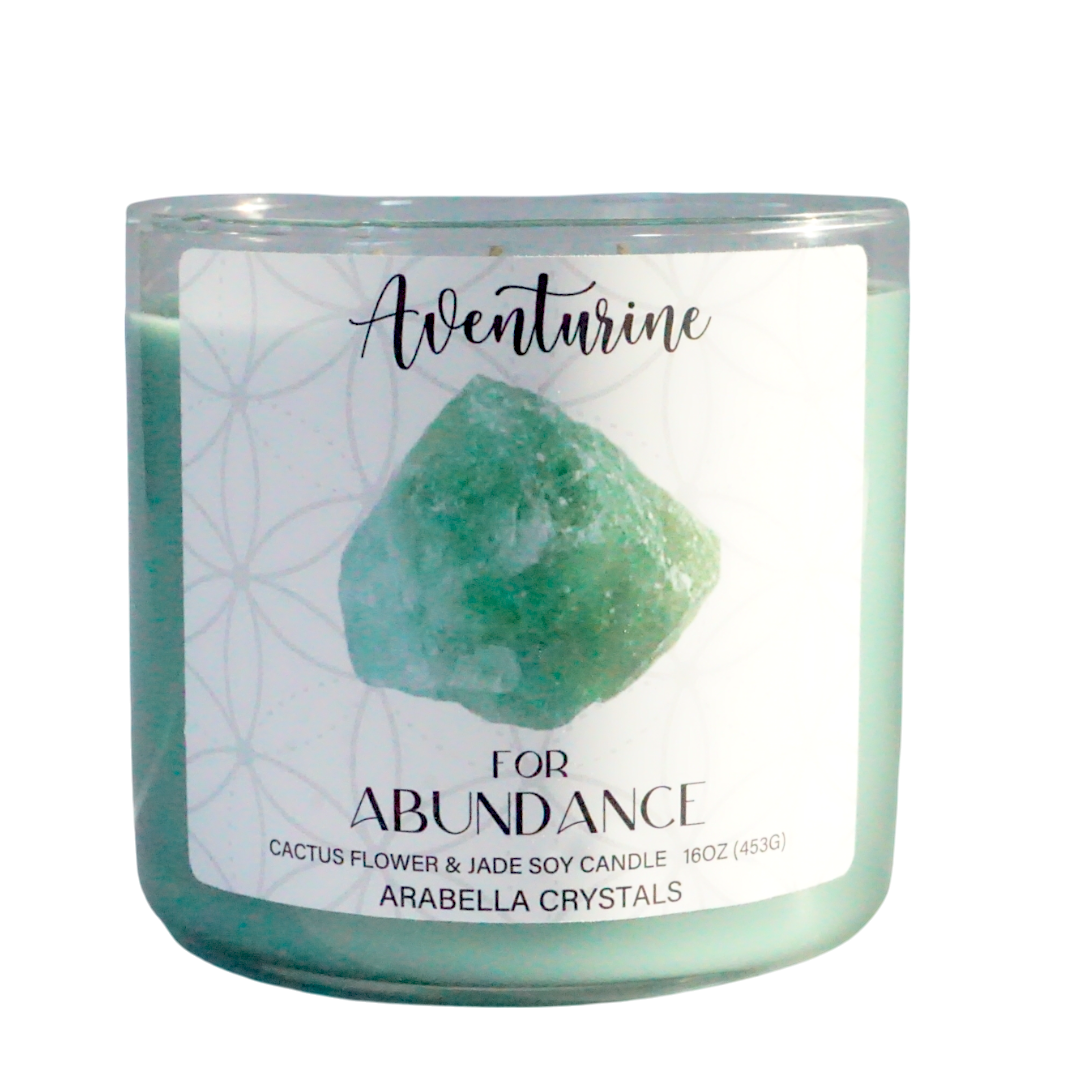 Aventurine Crystal 3-Wick Candle