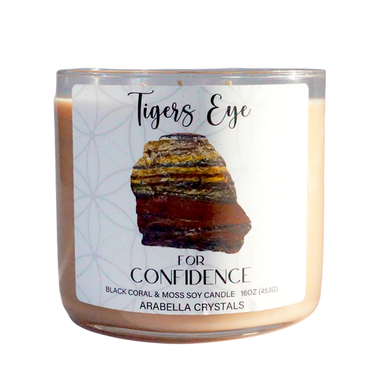 Tigers Eye Crystal 3-Wick Candle