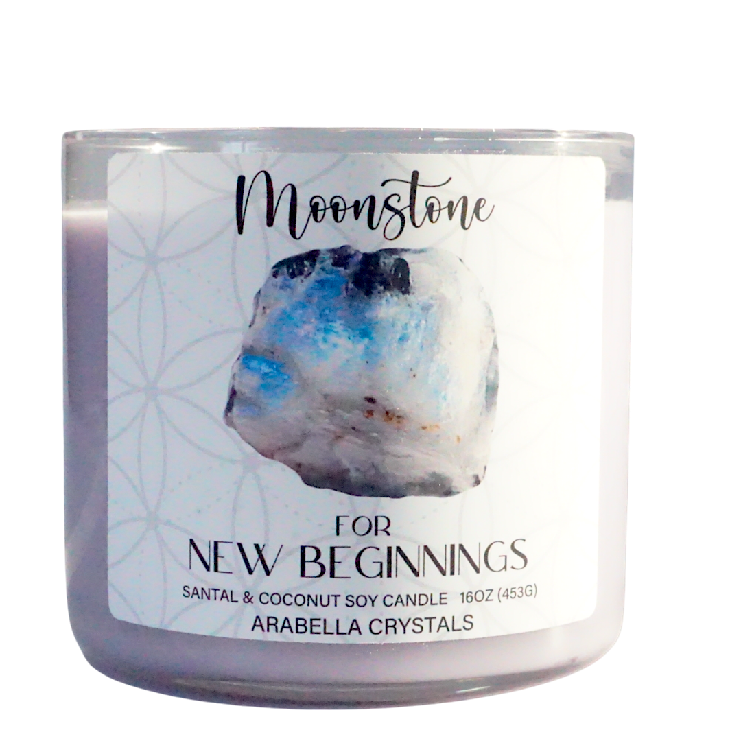 Moonstone Crystal 3-Wick Candle