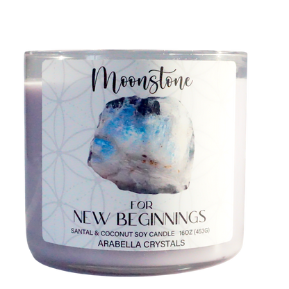 Moonstone Crystal 3-Wick Candle