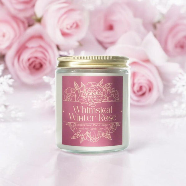 Whimsical Winter Rose Holiday Candle | Camphor, Rose, Pine, Juniper