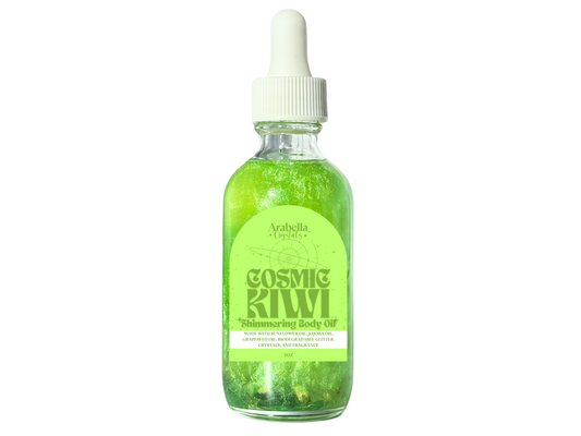 Cosmic Kiwi – Crystal-Infused Shimmer Bath and Body Oil