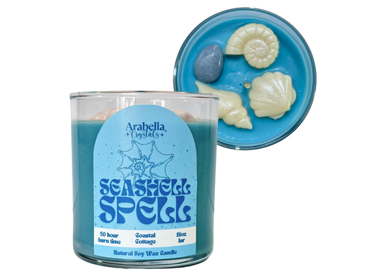 Seashell Spell – Crystal-Infused Candle with Angelite