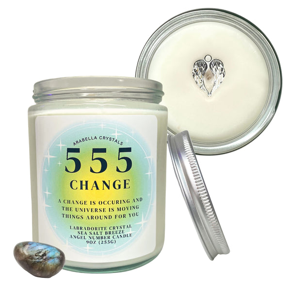 555 Change Angel Number Candle