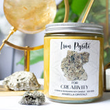Iron Pyrite Crystal Candle Jar
