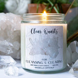 Clear Quartz Crystal Candle Jar