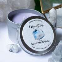 Moonstone Crystal Candle Tin